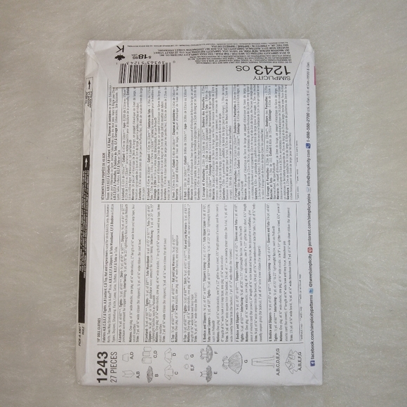 Simplicity 1243 Dance Outfits for 18" dolls like American Girl Doll AGD - Picture 5 of 5